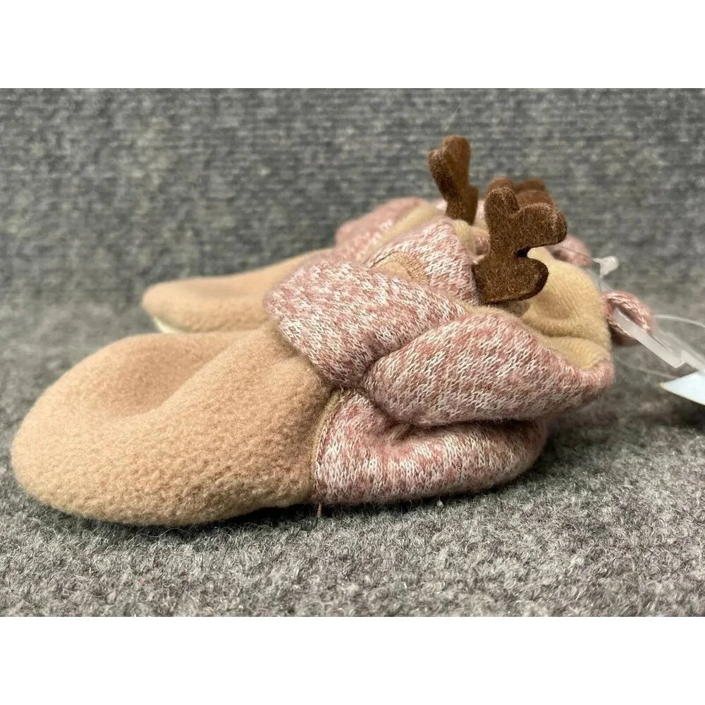 Cat & Jack Baby Reindeer Bootie Slippers Brown Size 6-9M